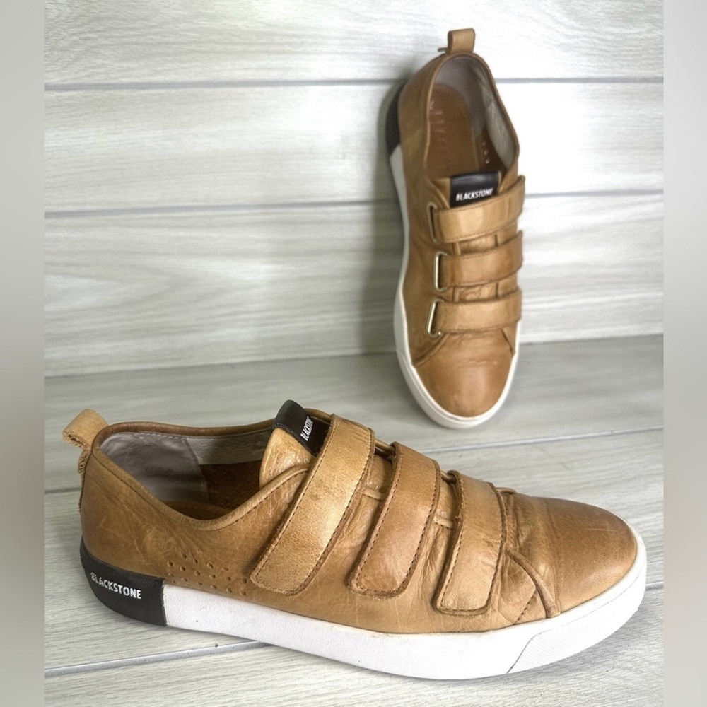 Blackstone PM41 3-Strap Brown Low Premium Handmade Sneakers Mens Size 10 US/43EU